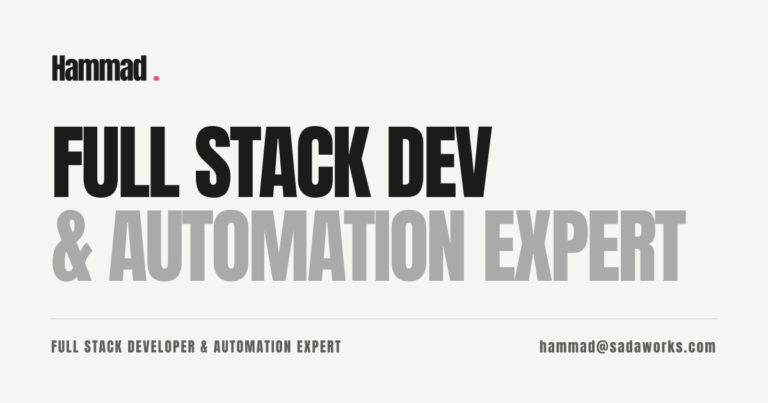 Hammad — Full Stack Developer & Automation Expert photo