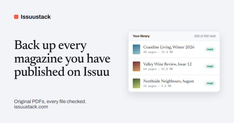 Back Up and Download Your Issuu Magazines as PDFs | Issuustack photo