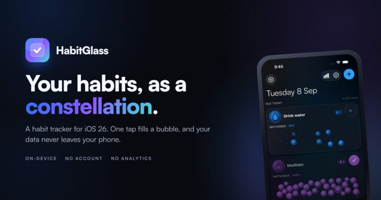 HabitGlass — a habit tracker for iOS 26 photo