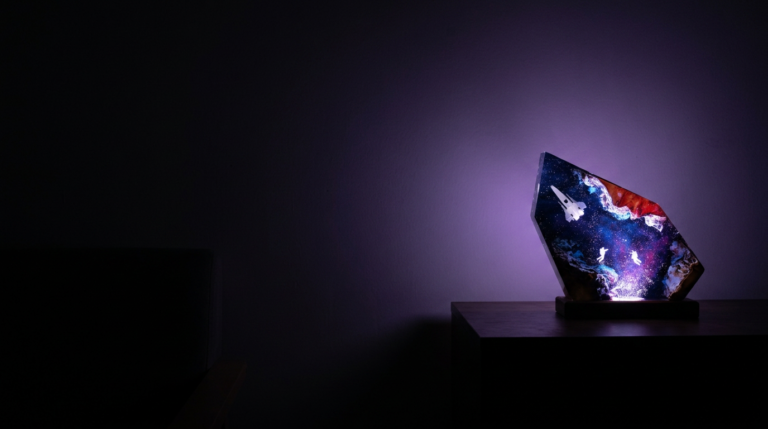 Aphelion Glow | Hand-Poured Astronaut Resin Lamps photo