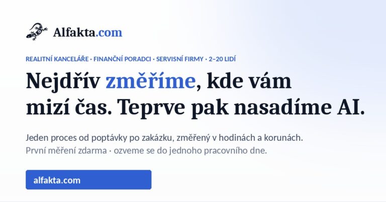 AI pro malé firmy: nejdřív změříme, kde vám mizí čas | Alfakta photo