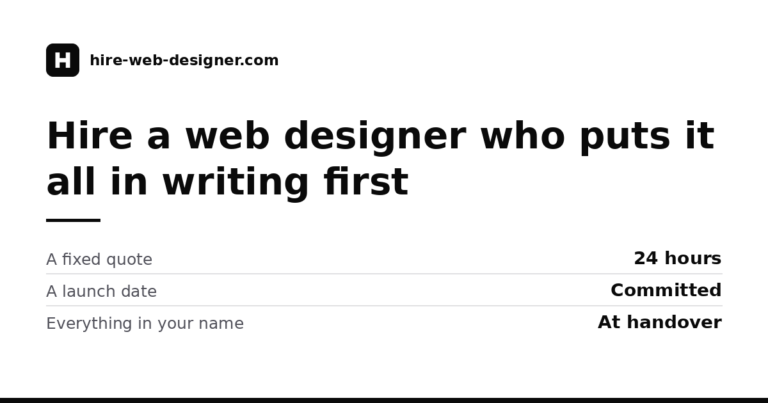 Hire a Web Designer — Everything Agreed in Writing First photo