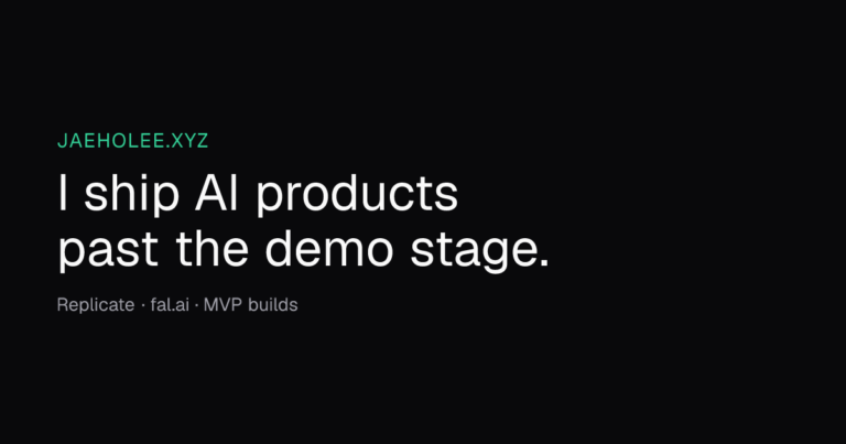 Jaeho Lee · Freelance Developer for AI Products photo
