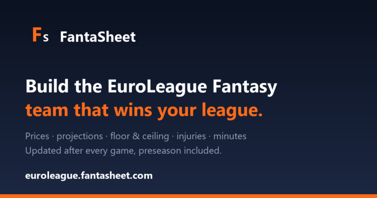 FantaSheet · Your EuroLeague Fantasy assistant photo