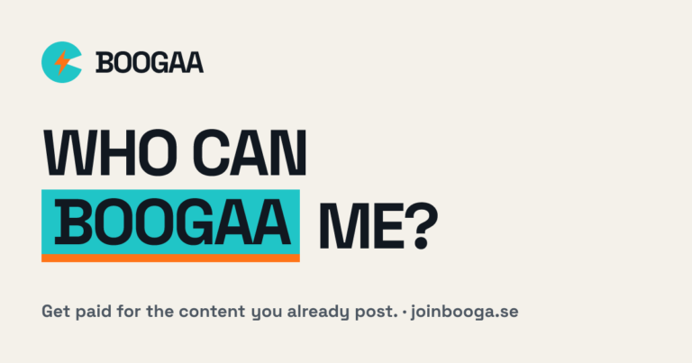 Boogaa — Du postar. Varumärken betalar. photo