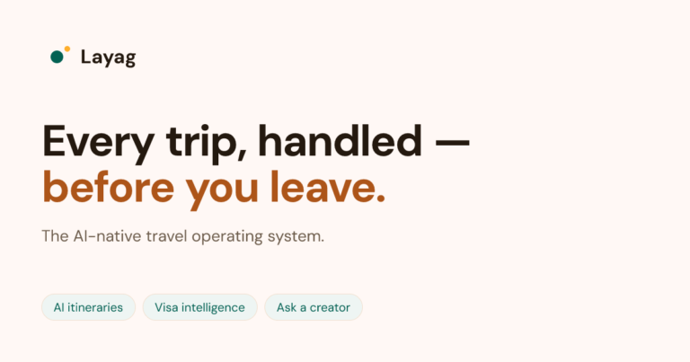 Layag — Every trip, handled — before you leave. photo