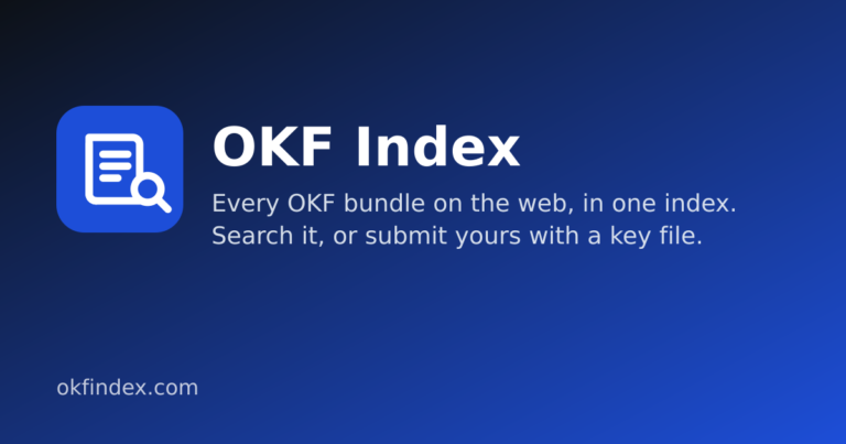 OKF Index — the search index of Open Knowledge Format bundles photo