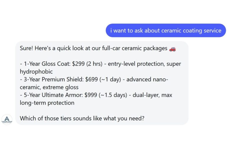 Aurvon AI — Intelligent Receptionist for Auto Detailing Shops