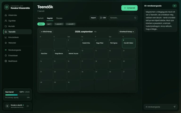 Crewory — tell it how you work, your system builds itself