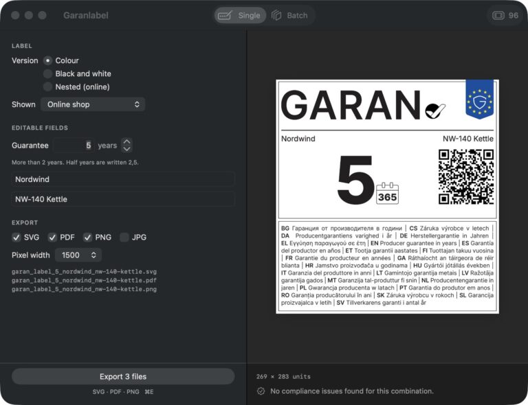 The EU GARAN label — what applies from 27 September 2026
