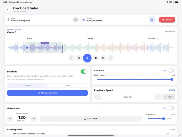 JamTake — Your music practice workspace