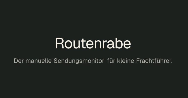 Routenrabe – Sendungsüberblick für kleine Speditionen