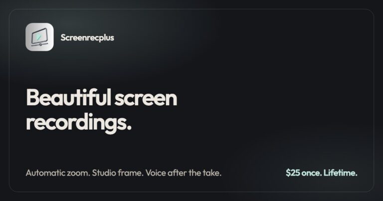 ScreenRec Plus – Beautiful Mac Screen Recorder with Auto Zoom