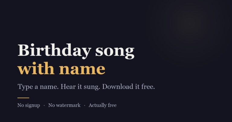 Birthday Song Gen