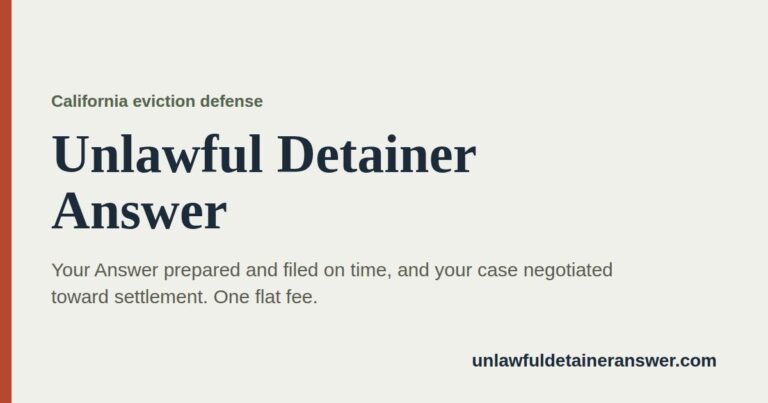 Unlawful Detainer Answer